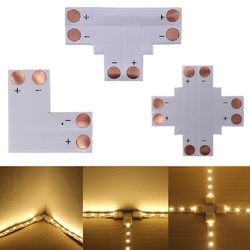 2pin LED Connector T Shape Corner For 8mm 5050/3528 LED Strip Light 1