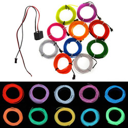 2M 10 Colors 12V Flexible Neon EL Wire Light Dance Party Decor Light 1