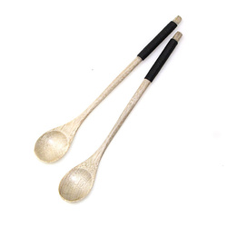 Long Handle Wooden Mixing Spoon Tie Wire Round Handle Ladle Stirring Spoon 7