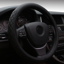 Universal 38cm Car 3D Knurling Leather Car Steel Ring Wheel Cover 2 Universal 38cm Car 3D Knurling Leather Car Steel Ring Wheel Cover - Image 2