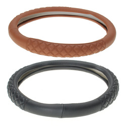 Universal 38cm Car 3D Knurling Leather Car Steel Ring Wheel Cover 4 Universal 38cm Car 3D Knurling Leather Car Steel Ring Wheel Cover - Image 4