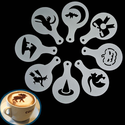 8Pcs Halloween Cappuccino Latte Art Coffee Stencils Duster Cake Icing Spray 1 8Pcs Halloween Cappuccino Latte Art Coffee Stencils Duster Cake Icing Spray