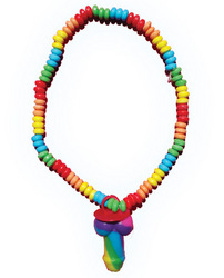 Rainbow Stretchy Cock Candy Necklace 1