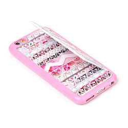 Pink Tribe Pattern Back Holder Case For iPhone 6 6s 5