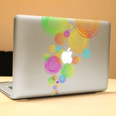 PAG Colored Ring Decorative Laptop Decal Removable Bubble Free Self-adhesive Skin Sticker