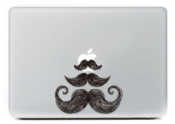 PAG Moustache Decorative Laptop Decal Removable Bubble Free Self-adhesive Partial Color Skin Sticker 3