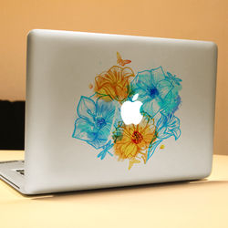PAG Cute Flowering Shrubs Decorative Laptop Decal Removable Bubble Free Self-adhesive Skin Sticker 1