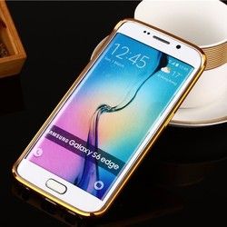Wooden Pattern Hard Back Case Gold Alloy Frame Protective Shell for Samsung Galaxy S6 Edge 2 Wooden Pattern Hard Back Case Gold Alloy Frame Protective Shell for Samsung Galaxy S6 Edge - Image 2
