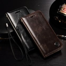 PC Leather Wallet Card Slot Bracket Case For iPhone 7 Plus/8 Plus 1