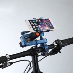 360?° Rotation 2in1 Bicycle Cell Phone Holder Multifunctions Flashlight Holder Phone Clip 2