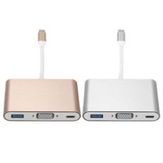 USB 3.1 type C to VGA Monitor USB 3.0 Type C Female Charger Adapter Converter for Macbook