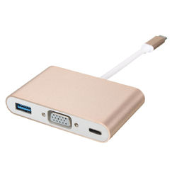 USB 3.1 type C to VGA Monitor USB 3.0 Type C Female Charger Adapter Converter for Macbook 5