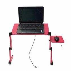 Foldable Laptop Table Stand Portable Adjustable Stand Bed Tray with Cooling Fan and Mouse Pad 4 Foldable Laptop Table Stand Portable Adjustable Stand Bed Tray with Cooling Fan and Mouse Pad - Image 4