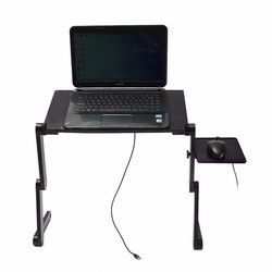 Foldable Laptop Table Stand Portable Adjustable Stand Bed Tray with Cooling Fan and Mouse Pad 6 Foldable Laptop Table Stand Portable Adjustable Stand Bed Tray with Cooling Fan and Mouse Pad - Image 6