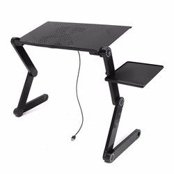 Foldable Laptop Table Stand Portable Adjustable Stand Bed Tray with Cooling Fan and Mouse Pad 7 Foldable Laptop Table Stand Portable Adjustable Stand Bed Tray with Cooling Fan and Mouse Pad - Image 7