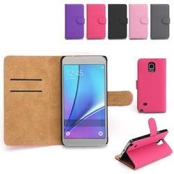 PU Leather Flip Wallet Card Slot Braceket Case For Samsung Galaxy Note 4 2