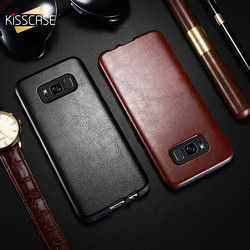 KISSCASE Hybrid Soft TPU + PU Leather Ultra Thin Cover Case for Samsung Galaxy S8 Plus 6