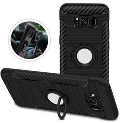 Rotating Ring Grip Holder Carbon Fiber Case For Samsung Galaxy S8 Plus 1
