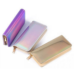 Multifunctional Women Laser PU Leather Long Wallet Card Purse Phone Bag for Phone under 6.5 inches 1