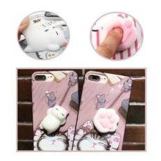 Bakeey?„? Cartoon 3D Squishy Squeeze Slow Rising Soft Lazy Cat Claws PC Case for iPhone 7/8 7Plus/8Plu