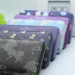 Multifunctional Women Pattern Zipper Bag Long Wallet Purse Phone Case for iPhone Samsung Xiaomi Non-original 3