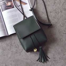 Mini PU Leather Hasp Vertical Tassel Shoulder Bag Phone Wallet for iPhone Xiaomi Samsung 3 Mini PU Leather Hasp Vertical Tassel Shoulder Bag Phone Wallet for iPhone Xiaomi Samsung - Image 3