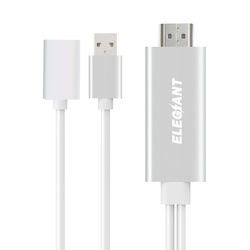 ELEGIANT Wired Display Dongle 1080P HD Adapter Miracast AirPlay Mirroring Cable For iPhone 2