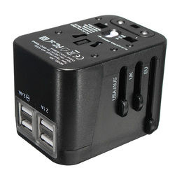 All in One Universal International Plug Adapter 4USB Ports World Travel AC Power Charger US UK AU EU 1 All in One Universal International Plug Adapter 4USB Ports World Travel AC Power Charger US UK AU EU