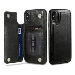 KISSCASE Retro PU Leather Card Slots Bracket Case for iPhone X 8/8 Plus/7/7 Plus/6/6s/6 Plus/6s Plus 2