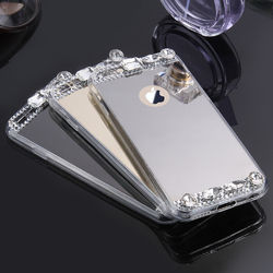 KISSCASE Diamond Glitter Clear Mirror Cover Case for iPhone X 7/7Plus 1