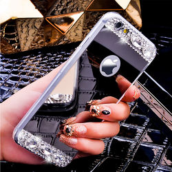 KISSCASE Diamond Glitter Clear Mirror Cover Case for iPhone X 7/7Plus 2 KISSCASE Diamond Glitter Clear Mirror Cover Case for iPhone X 7/7Plus - Image 2
