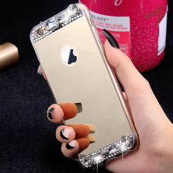 KISSCASE Diamond Glitter Clear Mirror Cover Case for iPhone X 7/7Plus 4