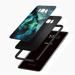 Bakeey Colorful Tempered Glass Back TPU Frame Case for Samsung Galaxy S8/S8Plus 2