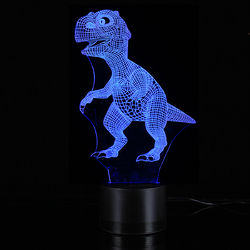 3D Night Light 7 Color Change Dinosaur Acrylic Desk Lamp bluetooth Speakers 1