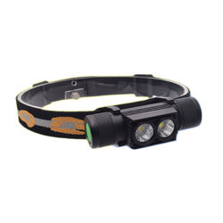 XANES D25 1650LM 2 x XPL LED 6 Modes Stepless Dimming USB Charging Interface IPX6 Waterproof Cycling Headlamp 18650 2