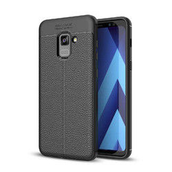 Bakeey Anti Fingerprint Soft TPU Litchi Leather Case for Samsung Galaxy A8 Plus 2018 2