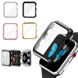 38/42mm Plating PC Front Case Screen Protector Cover for Apple Watch Series 3 1
