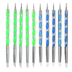 5 X 2 Way Ball Styluses Dotting Tools Silicone Color Shaper Brushes Pen for Polymer Clay Pottery 1