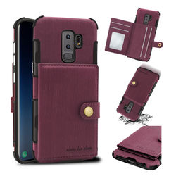 Brushed Finish Vintage Wallet Card Slots Protective Case For Samsung Galaxy S9/S9 Plus 1