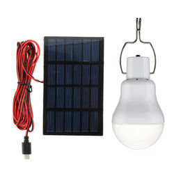 5V 1W Solar Panel Powered LED Bulb Light Portable Outdoor Camping Tent Energy Lamp 2