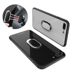 Bakeey 360?° Rotation Ring Kickstand Magnetic Glass Protective Case for iPhone 7/7 Plus/8/8 Plus