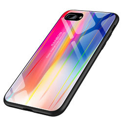 Laser Aurora Gradient Color Tempered Glass Protective Case for iPhone 7 Plus/8 Plus 1