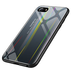 Laser Aurora Gradient Color Tempered Glass Protective Case for iPhone 6/6s 1