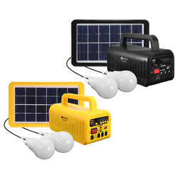 DC 6V 3W Solar Powered System Solar Panel Rechargeable Battery LED Flashlight Camping Tent Light 2