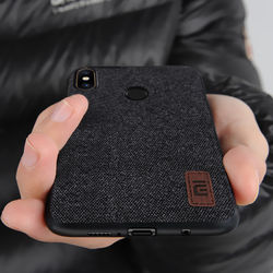 Bakeey Luxury Fabric Splice Soft Silicone Edge Shockproof Protective Case For Xiaomi Mi8 SE Non-original 1