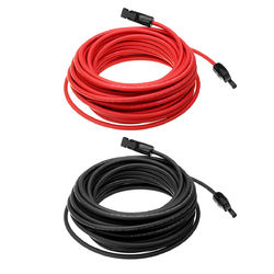 10 AWG 15 Meter Solar Panel Extension Cable Wire Black/Red with MC4 Connectors 1