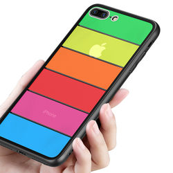 Bakeey Rainbow Scratch Resistant Tempered Glass Back Cover TPU Frame Protective Case For iPhone 1