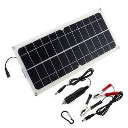 Monocrystalline Silicon Cell Solar Panel Double USB Interface 10W 12V/5V DC Crocodile Solar Panel 2