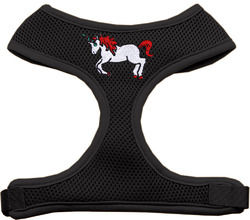Unicorn Embroidered Soft Mesh Pet Harness Black Extra Large 2