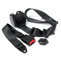Universal Retractable 3 Point Auto Car Safety Seat Lap Belt Set Kit 2
